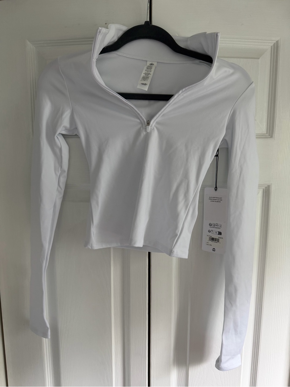 ALO Yoga White Long-Sleeve Half-Zip